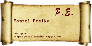 Posztl Etelka névjegykártya